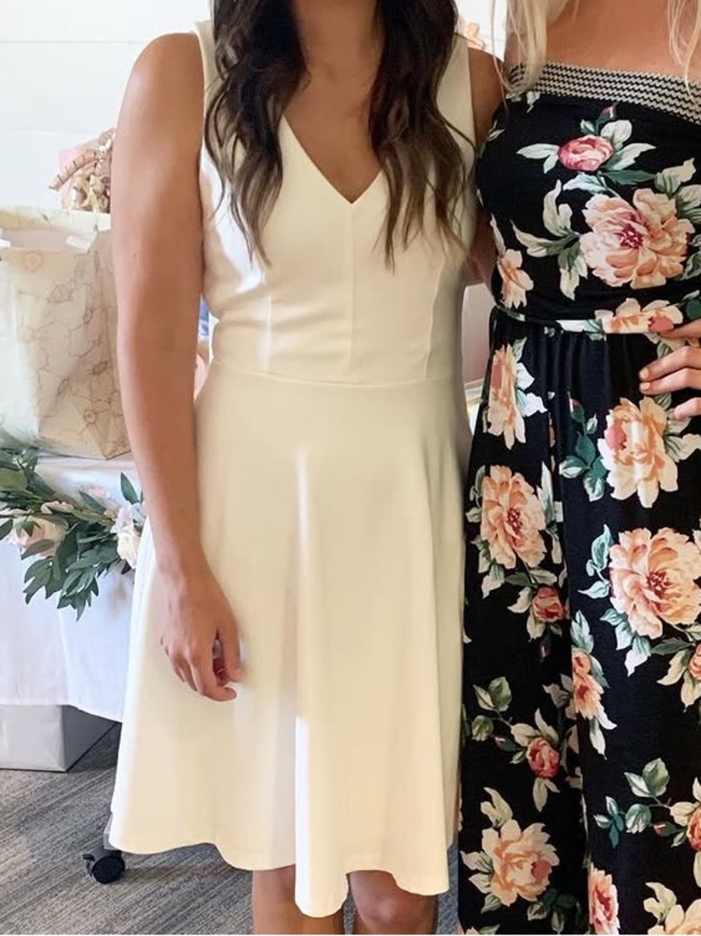 Lulu's Cream V-Neck Midi Dress